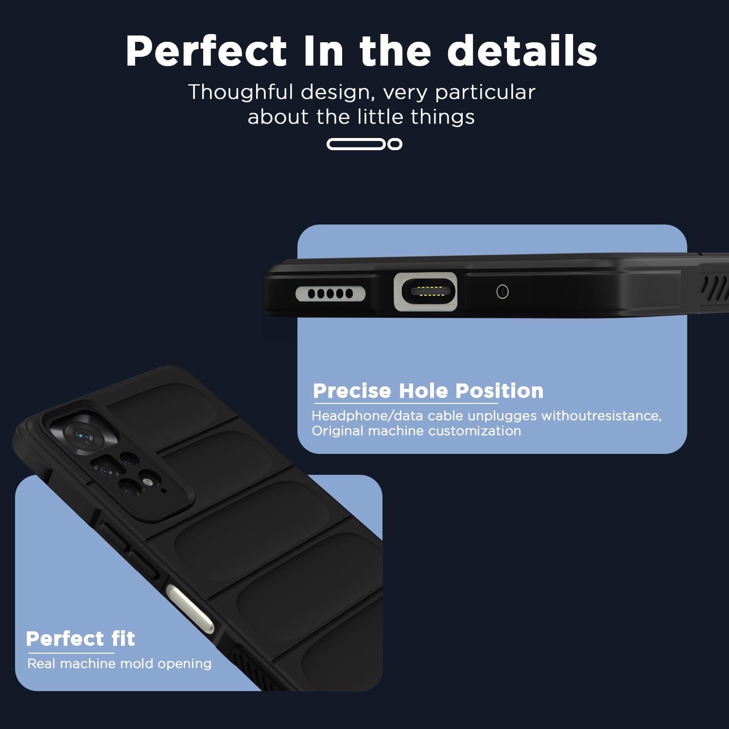 Redmi Note 11 4G/Note 11S mobile cover in black by Pikkme – photo 4