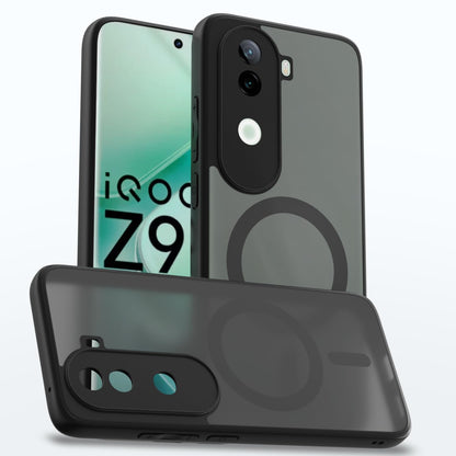 Vivo V40e/iQOO Z9s 5G mobile back cover in black smoke mag-safe by Pikkme