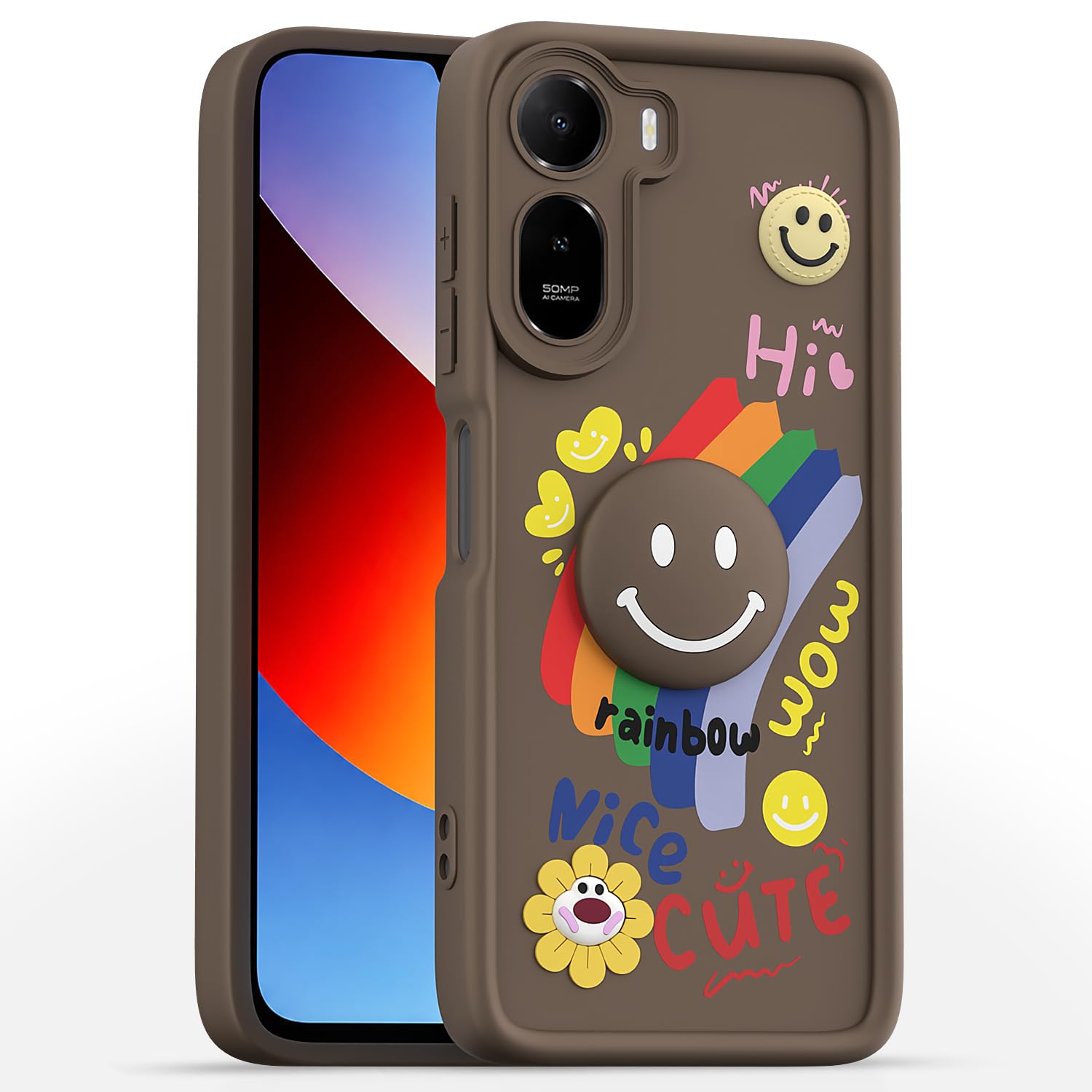 Redmi A7 Pro/Poco C85x 5G Soft Silicone back cover in brown by Pikkme