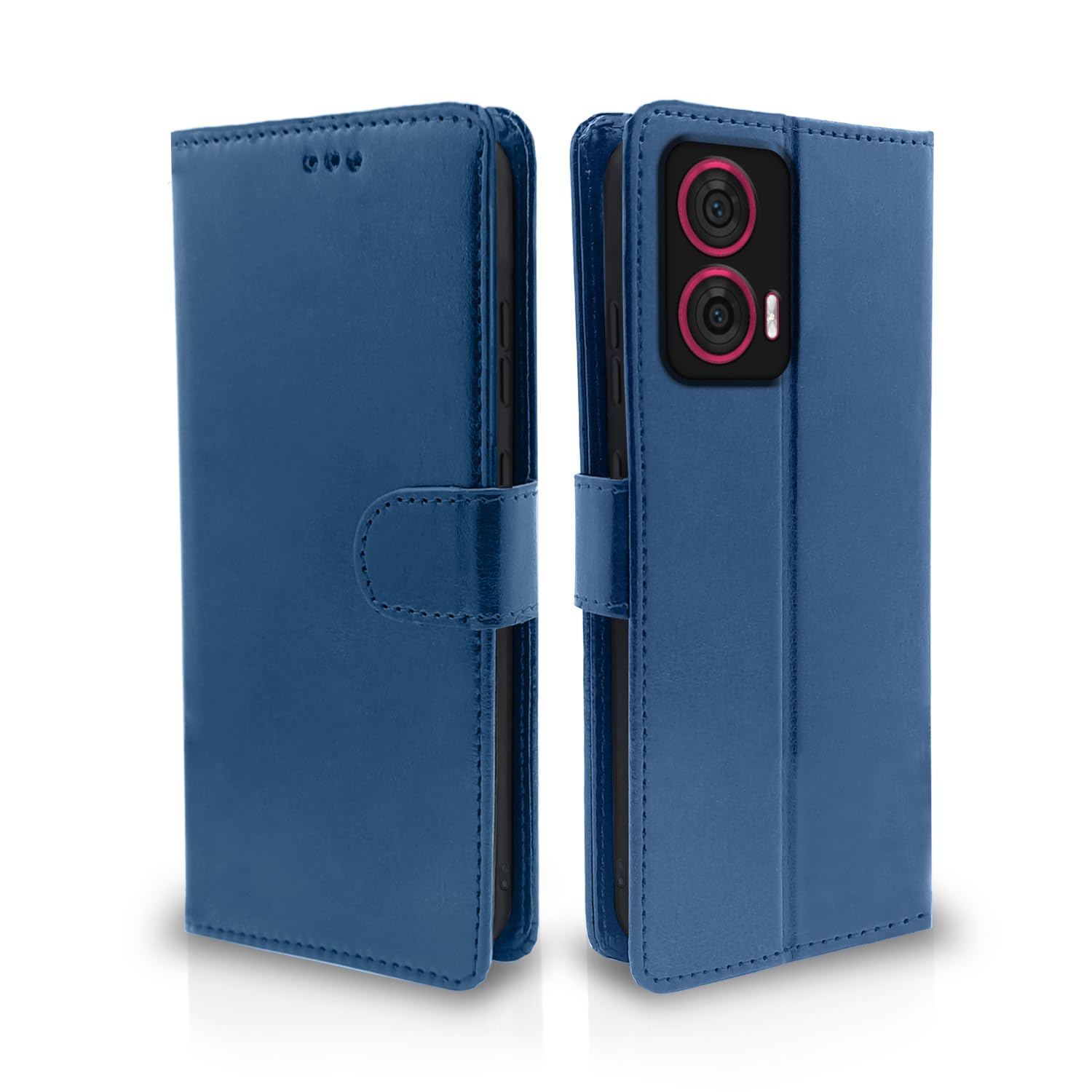 Pikkme Moto Edge 50 Fusion 5G Vintage Flip Cover (Blue)