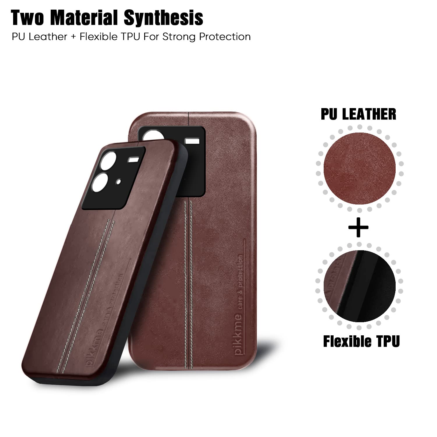 Pikkme iQOO Neo 6 5G Leather brown back cover – photo 2