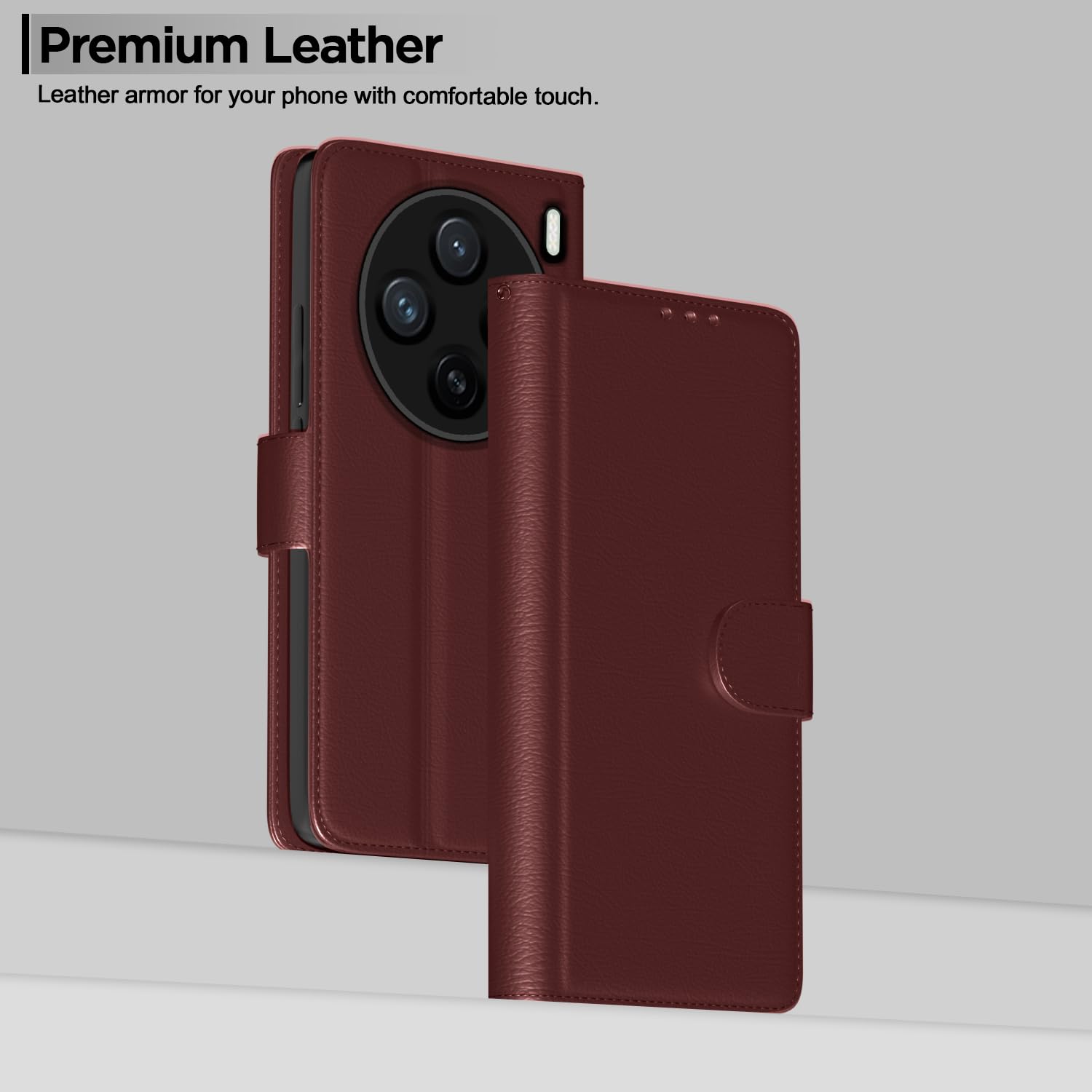 Brown flip case for Vivo X200 5G – Pikkme – photo 2