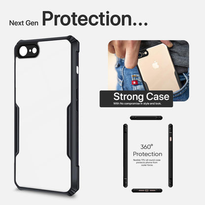 Pikkme iPhone 7/8 Shockproof Eagle Clear Transparent Back Cover (Black)