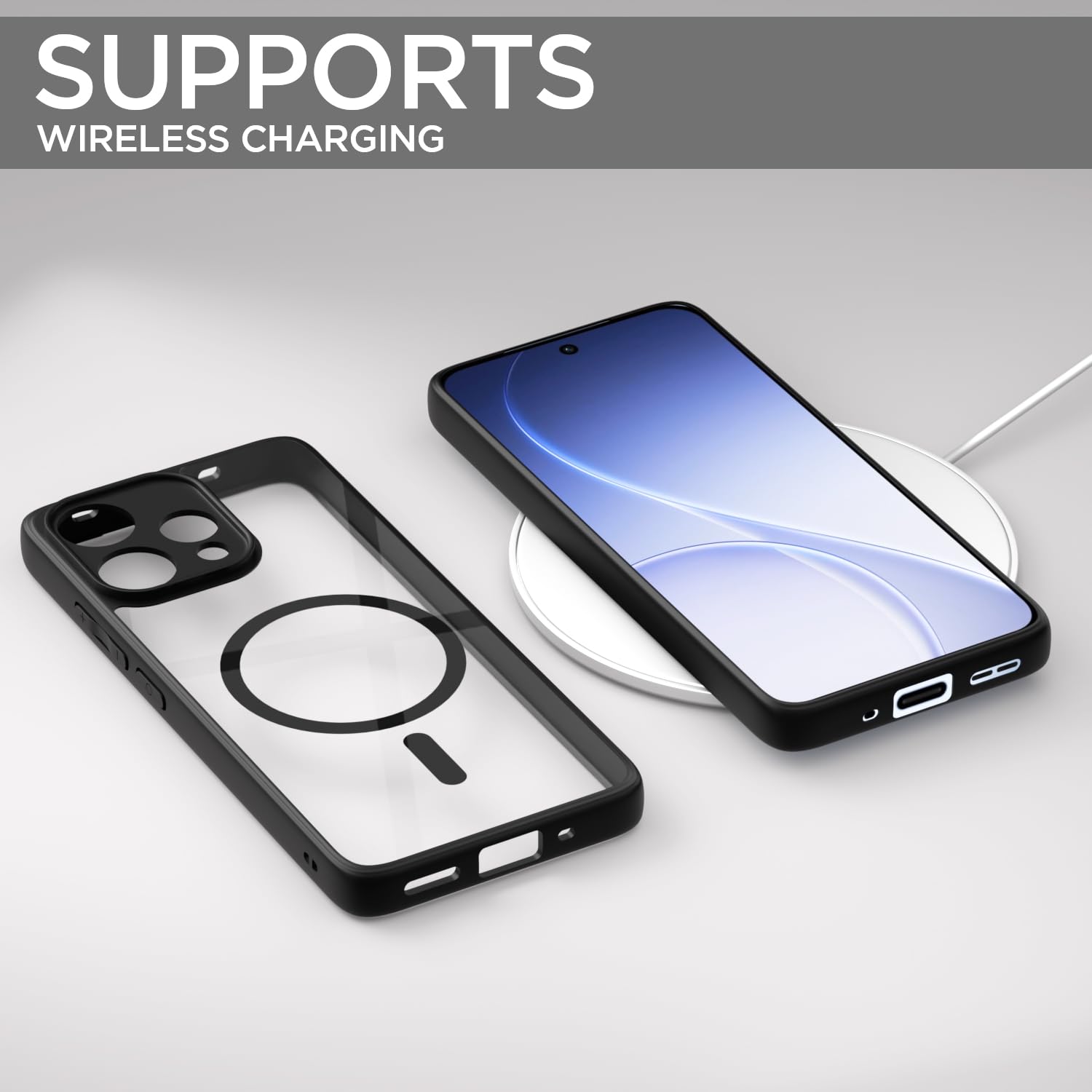 Black mag-safe MagSafe back cover for Oppo Reno 15/Reno 15C 5G – Pikkme – photo 7