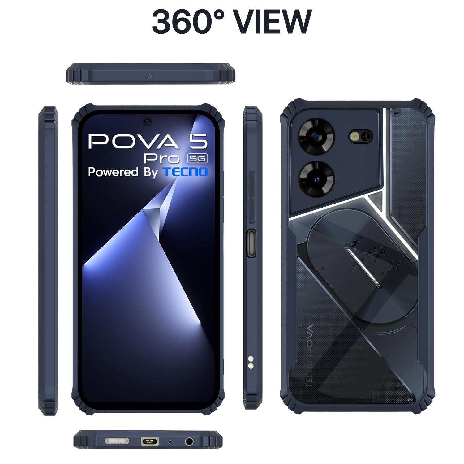 Blue back cover for Tecno Pova 5/Pova 5 Pro 5G – Pikkme – photo 2