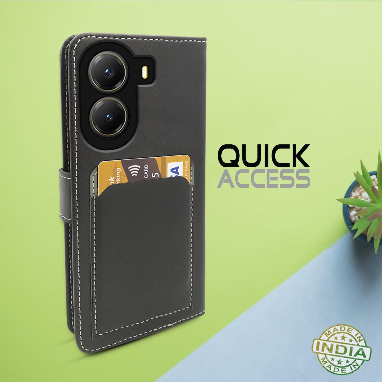 Pikkme POCO X7 Pro 5G grey wallet flip cover – photo 4
