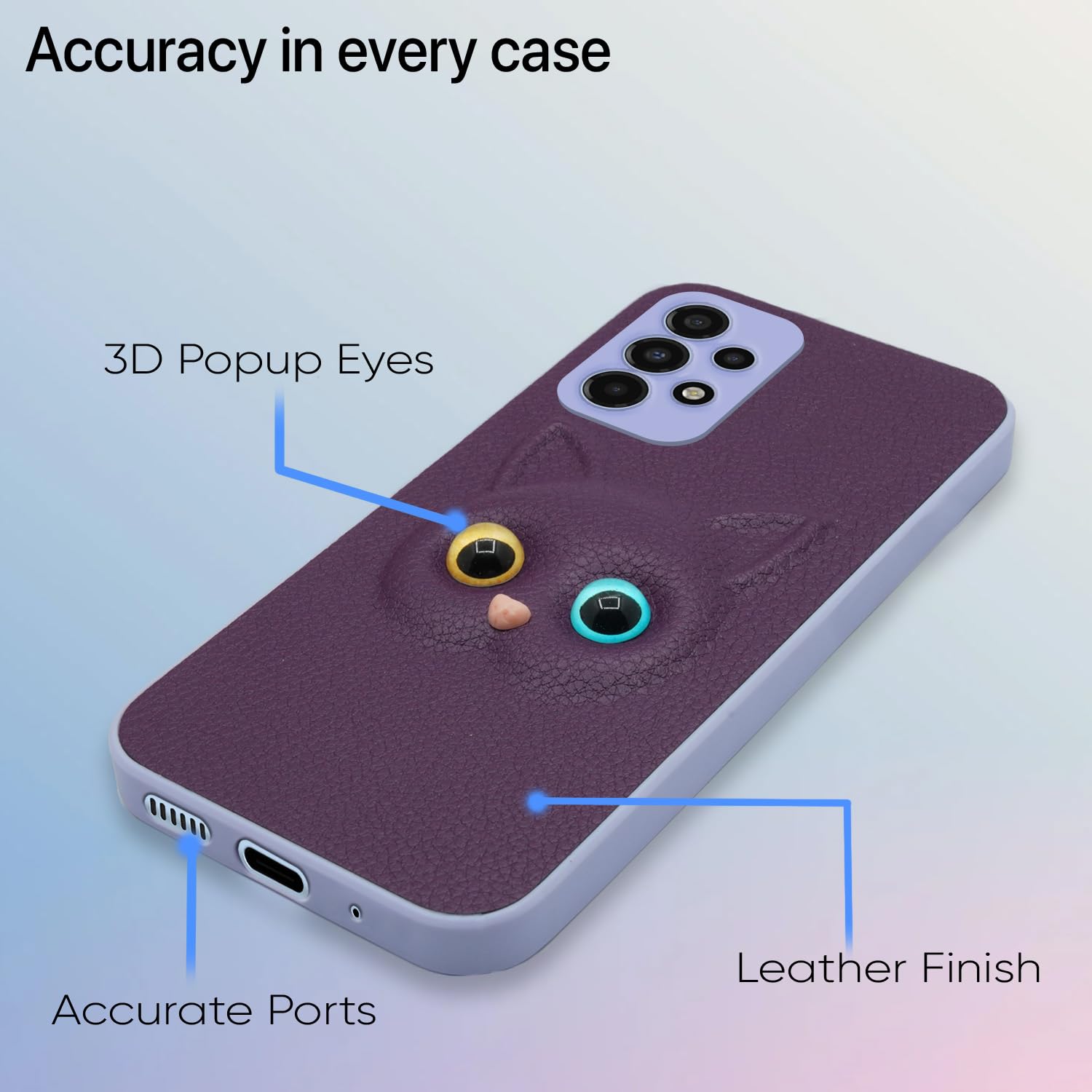 Pikkme Samsung Galaxy A33 5G Kitty Back Cover (Purple)
