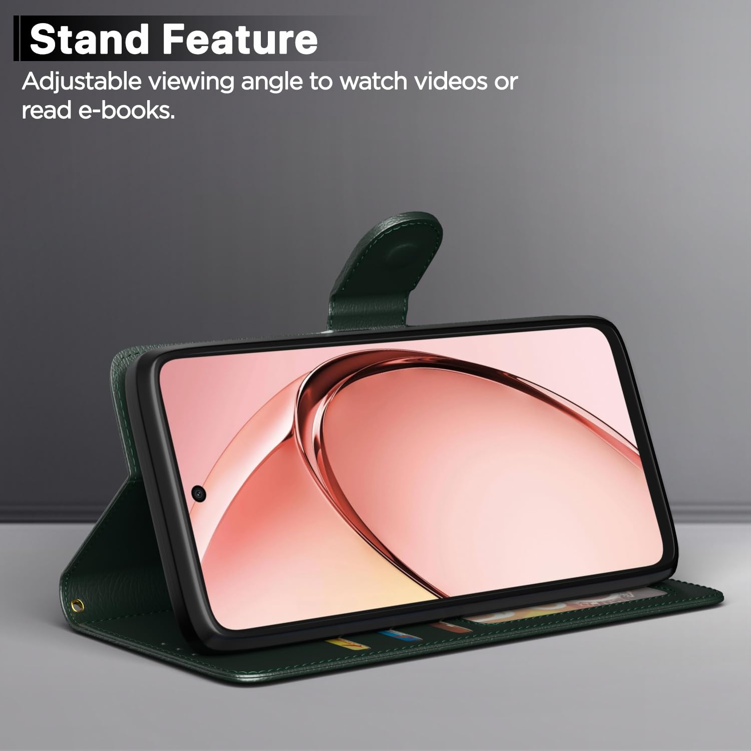 Green mobile flip cover for Oppo A3x 5G/A3x 4G/A3 5G – Pikkme – photo 3
