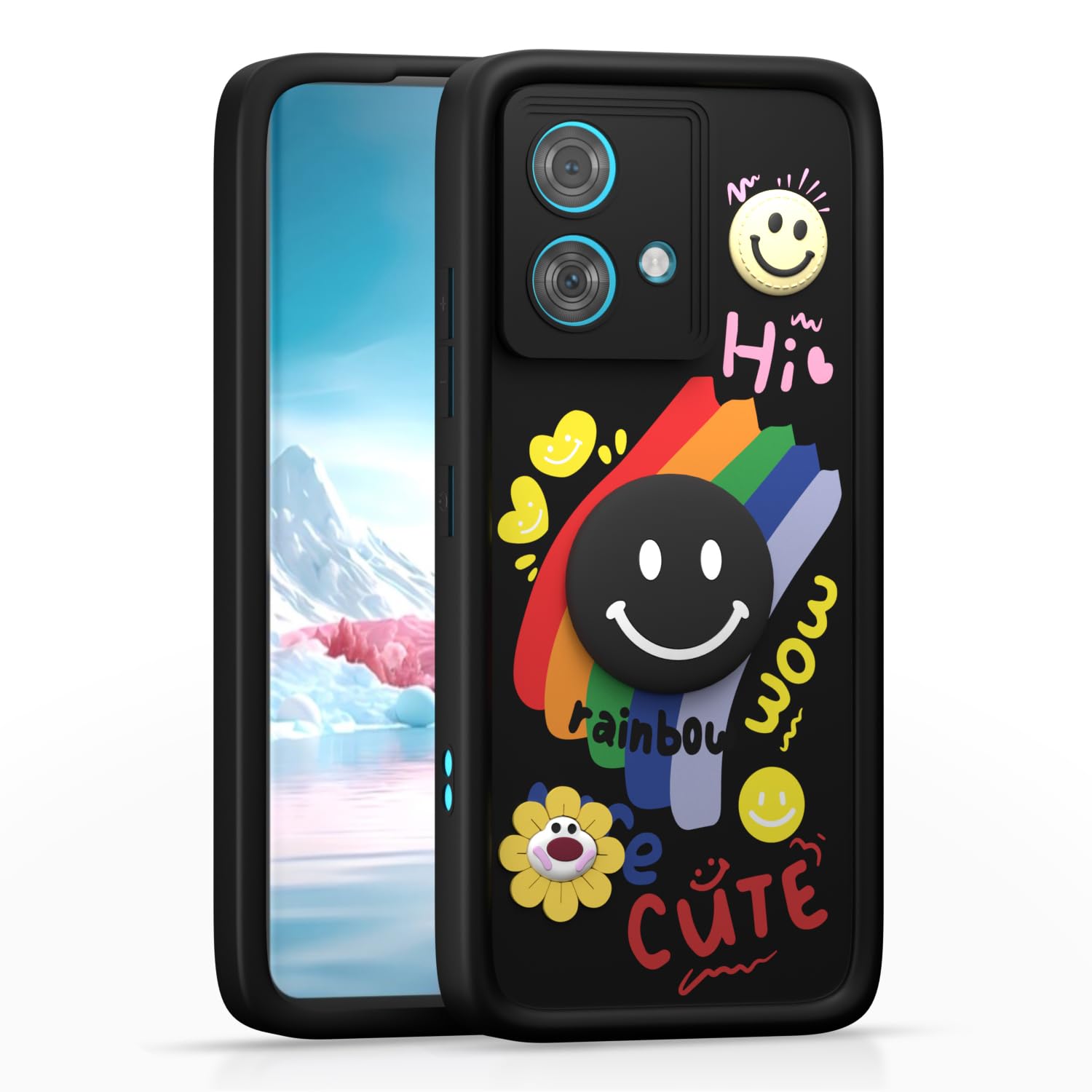 Pikkme black Soft Silicone mobile cover for Moto Edge 40 Neo 5G