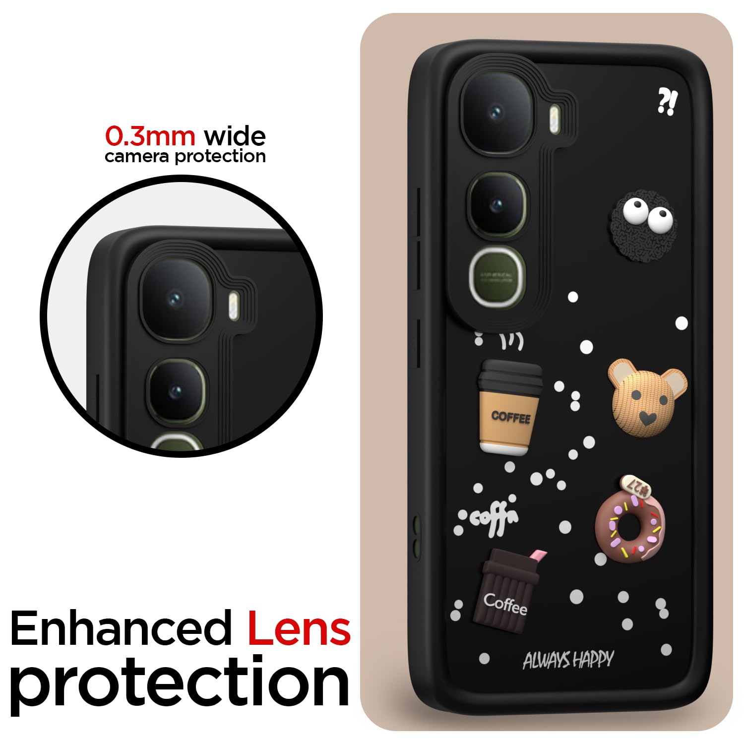 Black Silicone mobile back cover for Vivo Y400 5G/3D – Pikkme – photo 5