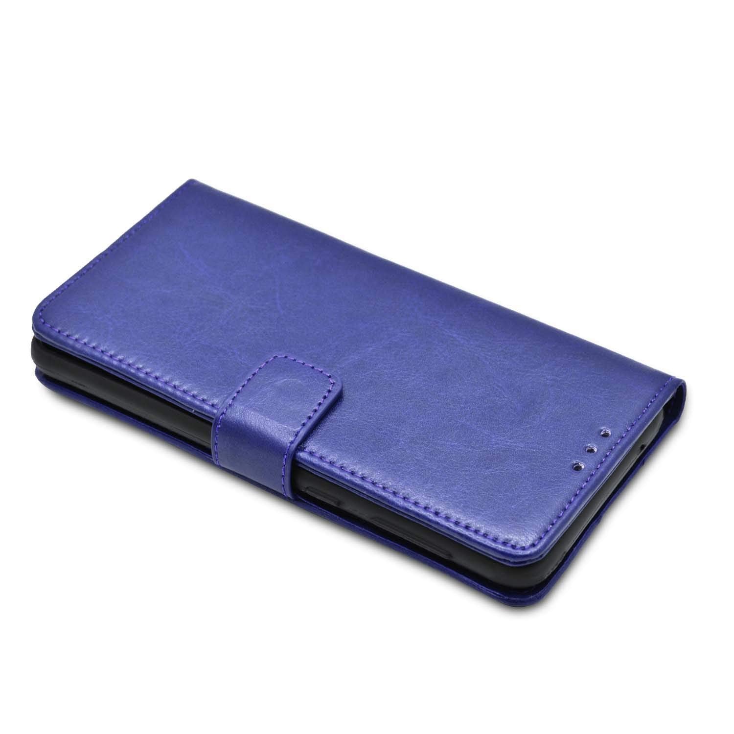 Pikkme Redmi 9A / 9i Leather Flip Cover Wallet Case for Redmi 9A / 9i Vintage Flip Cover (Blue)