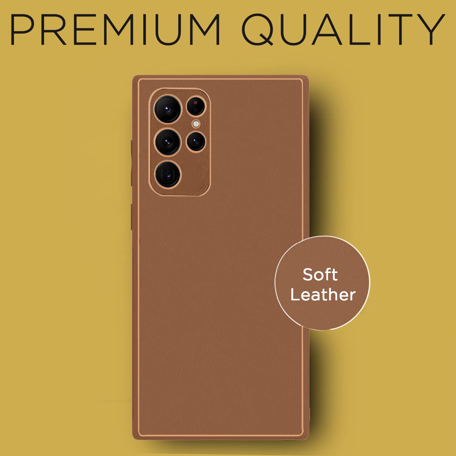Samsung S22 Ultra 5G Chrome mobile back cover in brown by Pikkme – photo 3