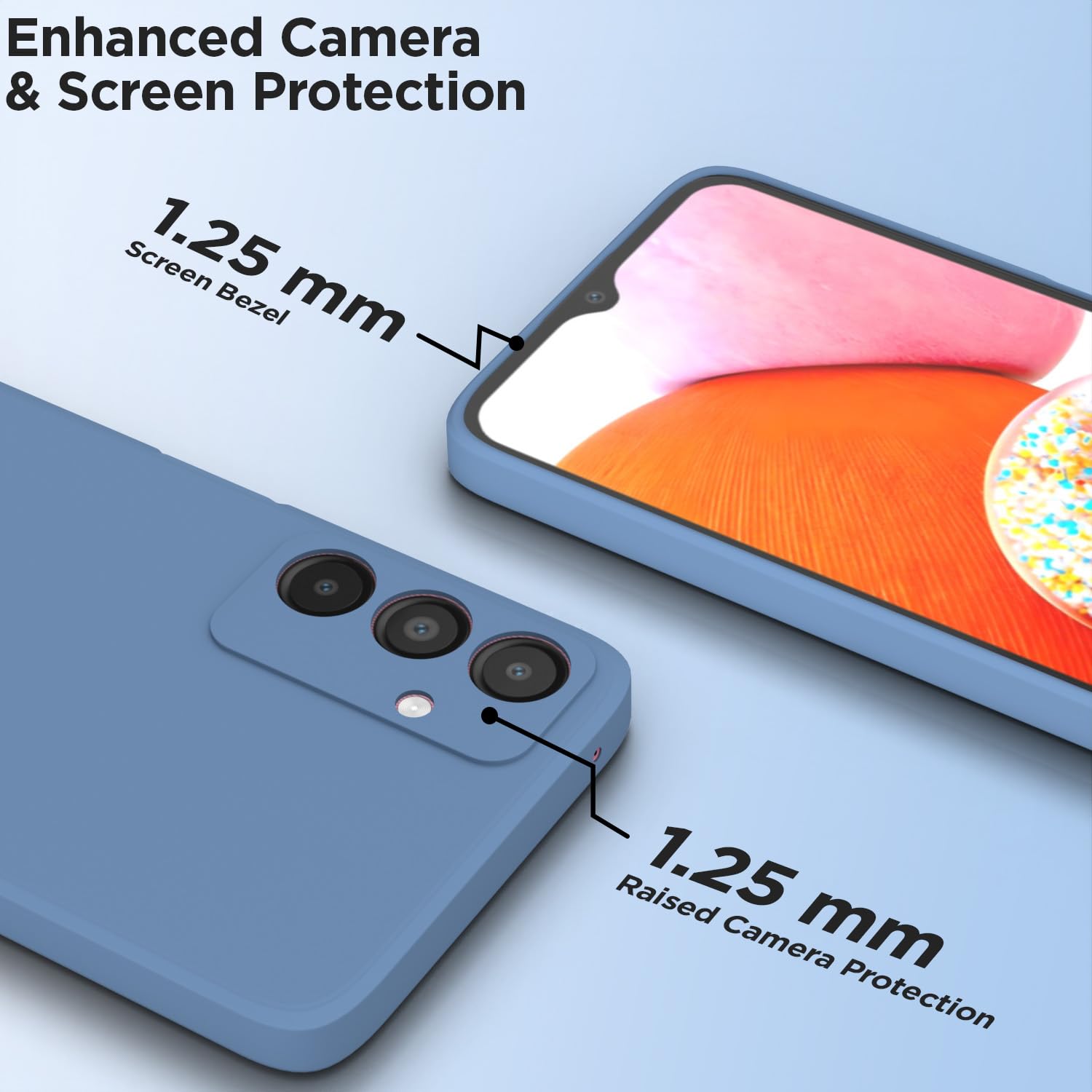 Pikkme Samsung Galaxy A14 4G / A14 5G  Liquid Silicone Back Cover (Aqua Blue)