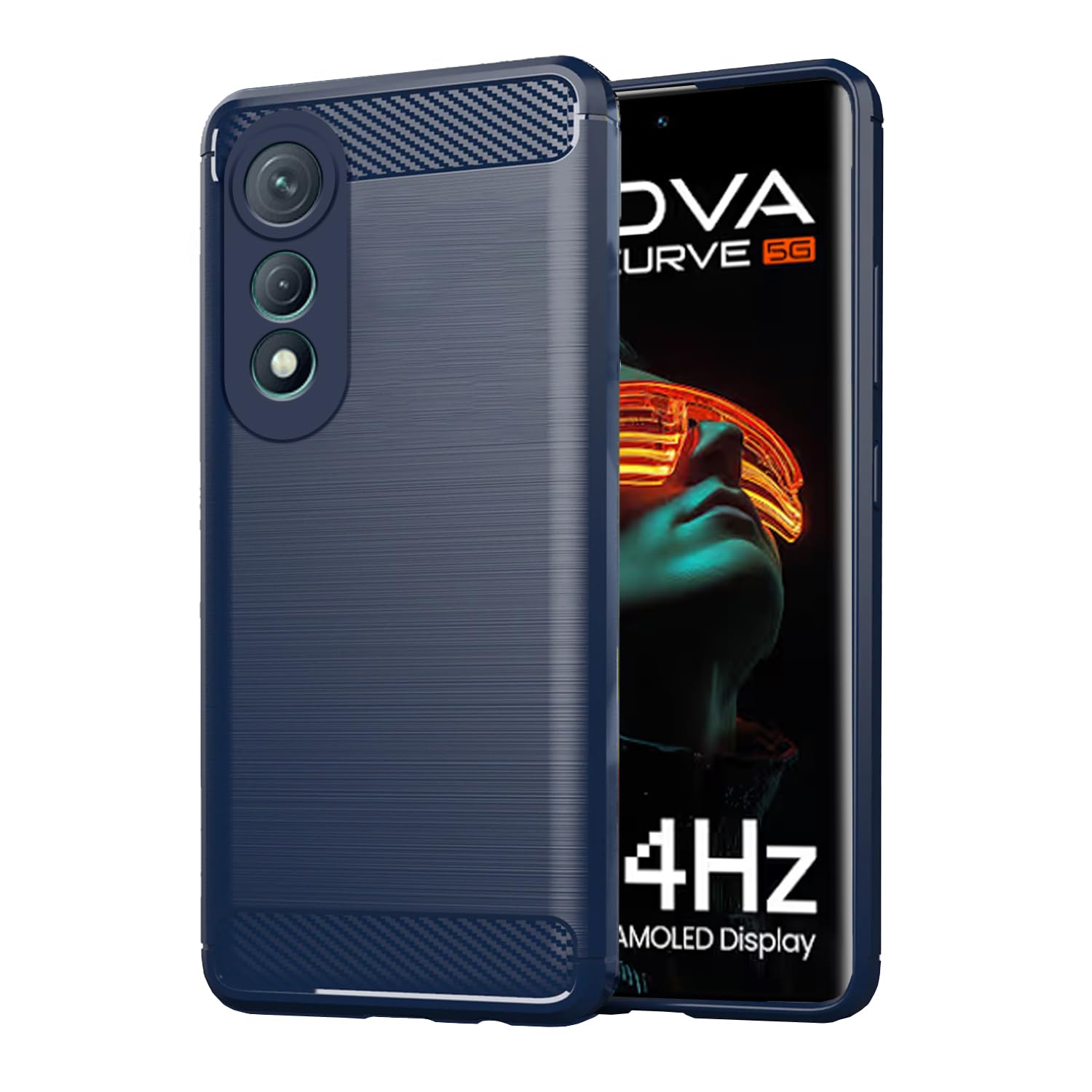 Tecno Pova Hybrid mobile back cover in blue by Pikkme