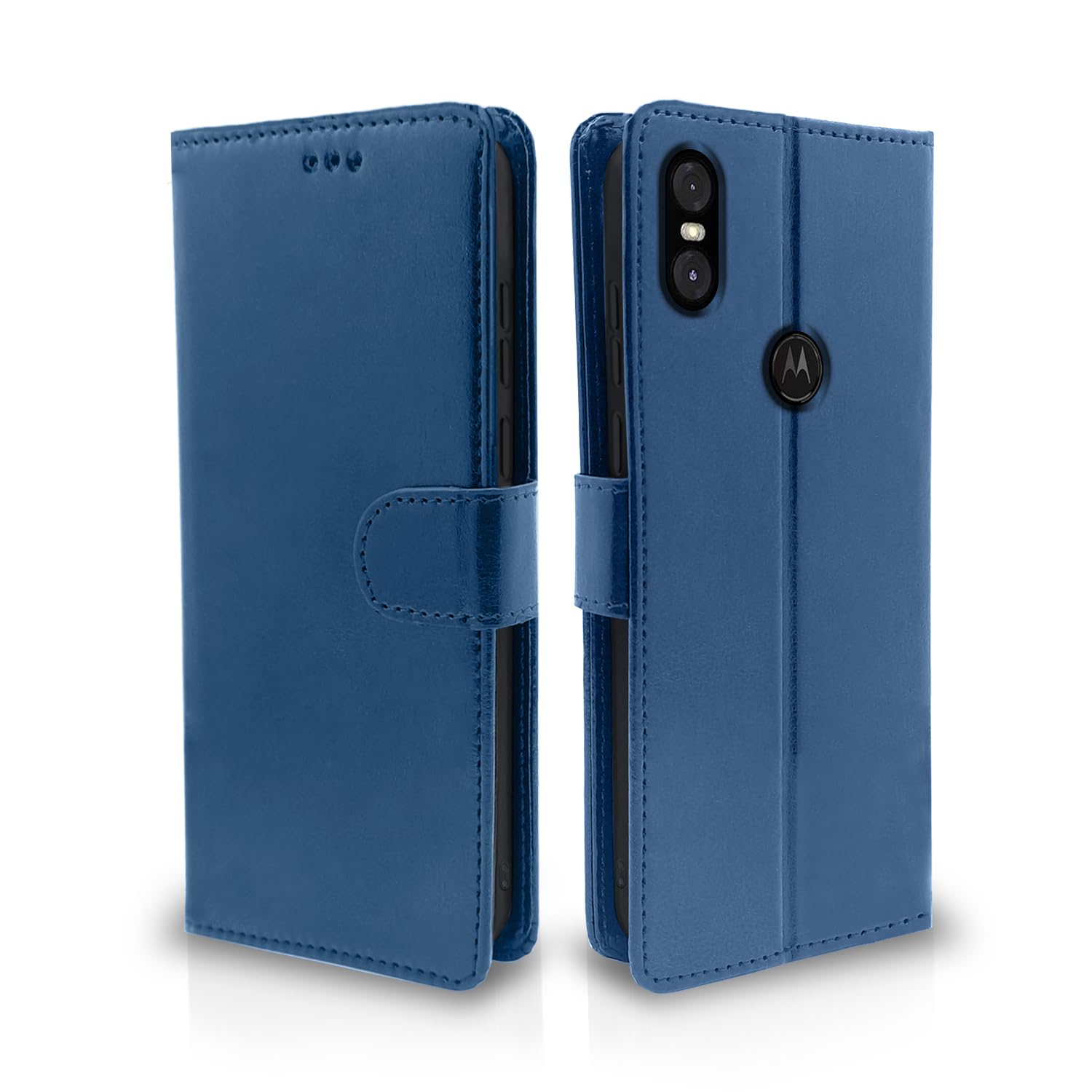 Pikkme Moto One Power Vintage Flip Cover (Blue)