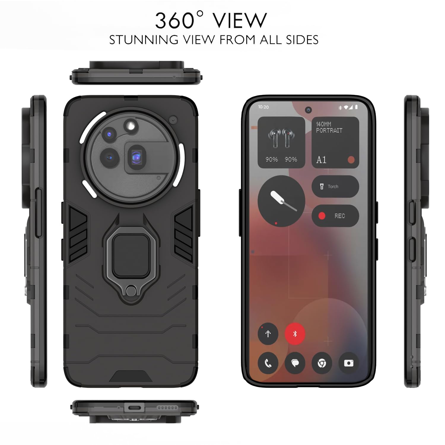 Pikkme Nothing Phone 3a Pro 5G D5 Tough Armor Bumper Case (Black)