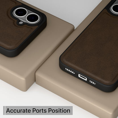 Pikkme brown Leather mobile back cover for iPhone 16 – photo 5