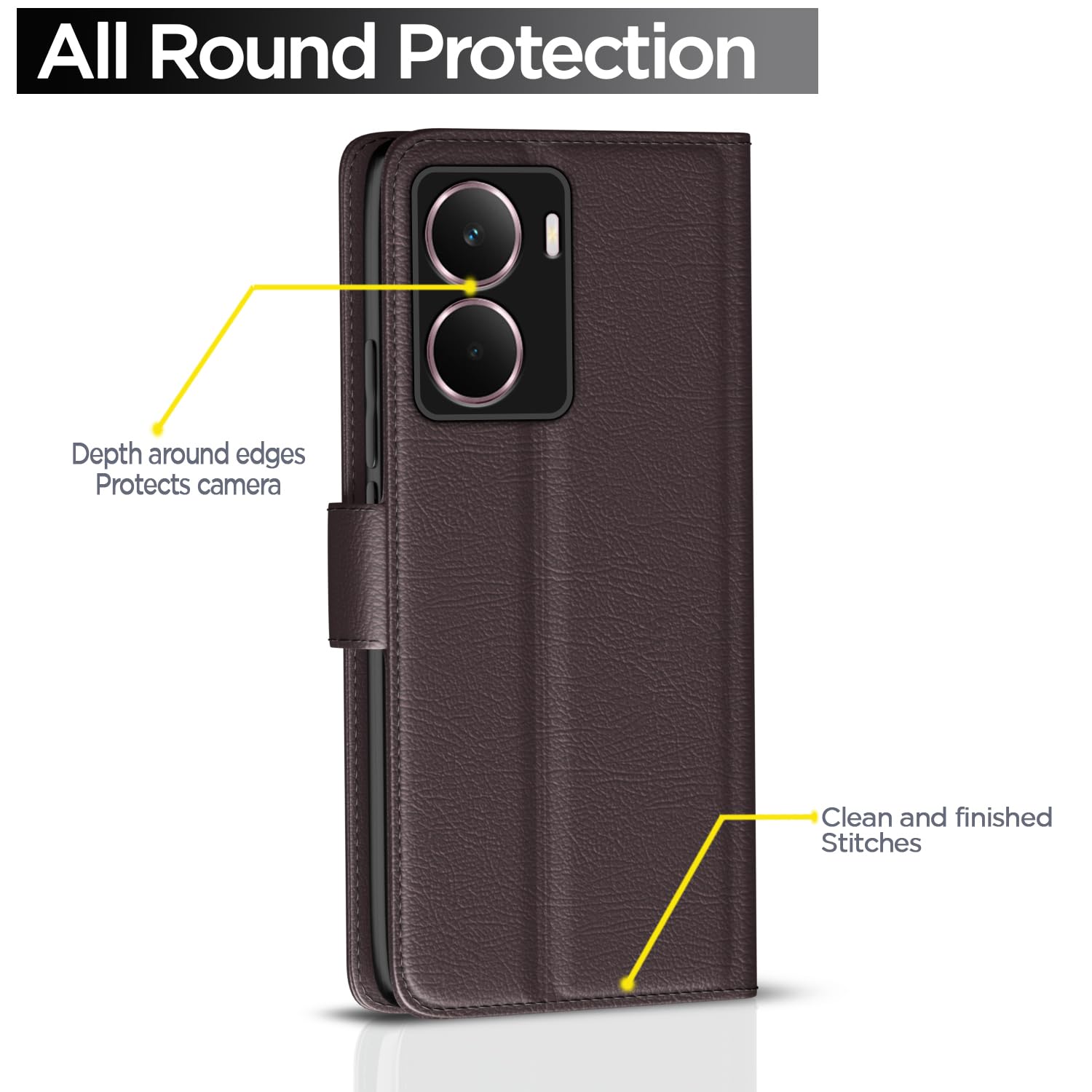 Pikkme Realme P3 5G Vintage Flip Cover (Coffee)
