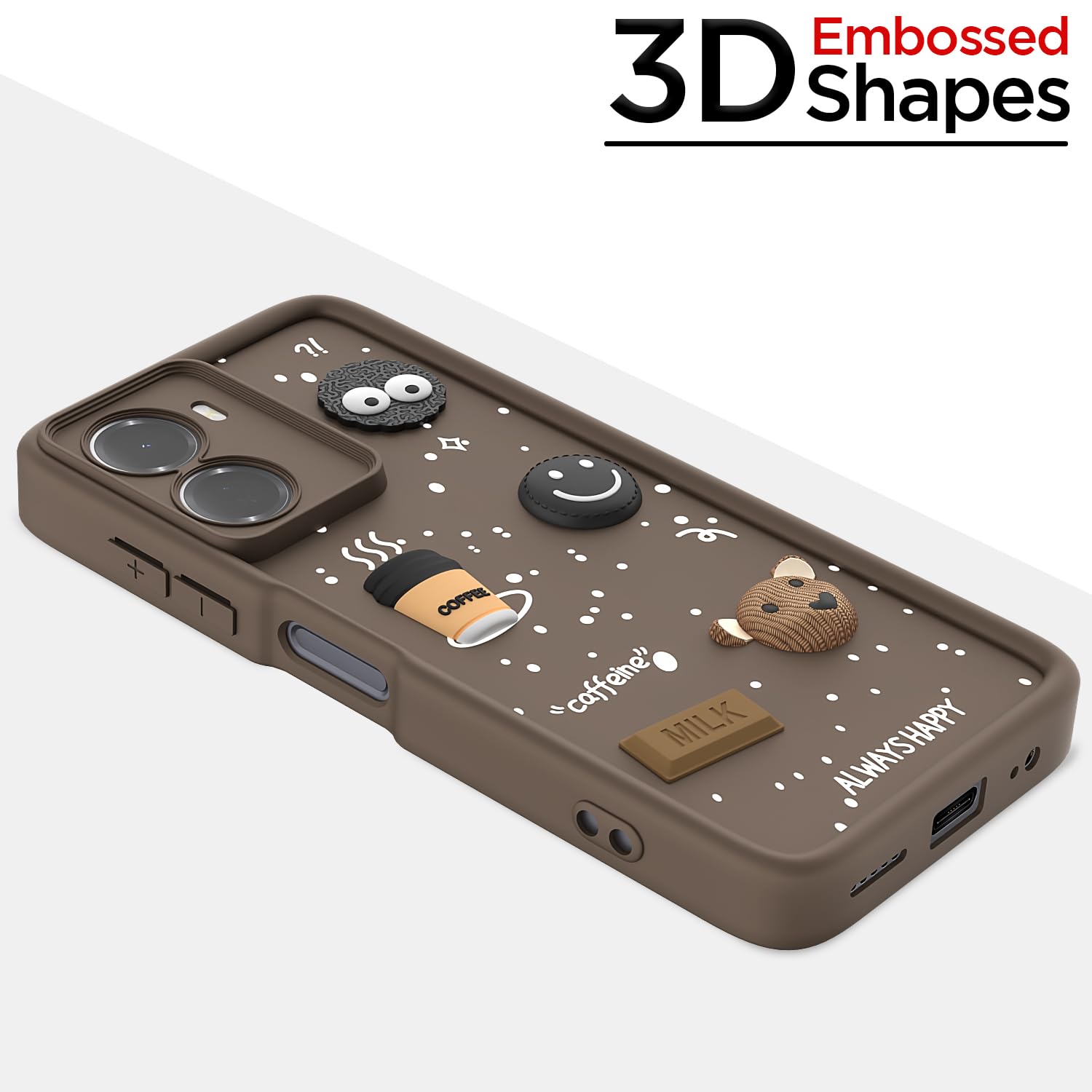 Redmi 15A 5G/3D Silicone mobile back cover in brown by Pikkme – photo 3