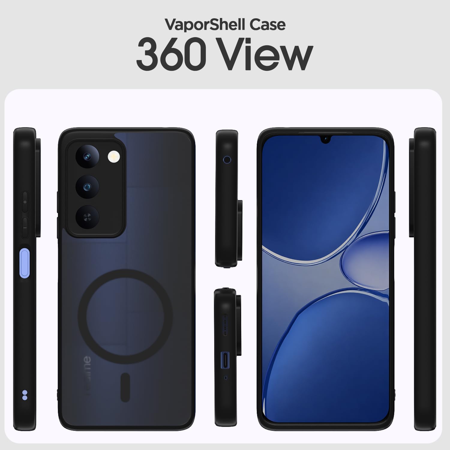 Pikkme Realme P4 Lite 5G MagSafe black smoke mag-safe back cover – photo 2