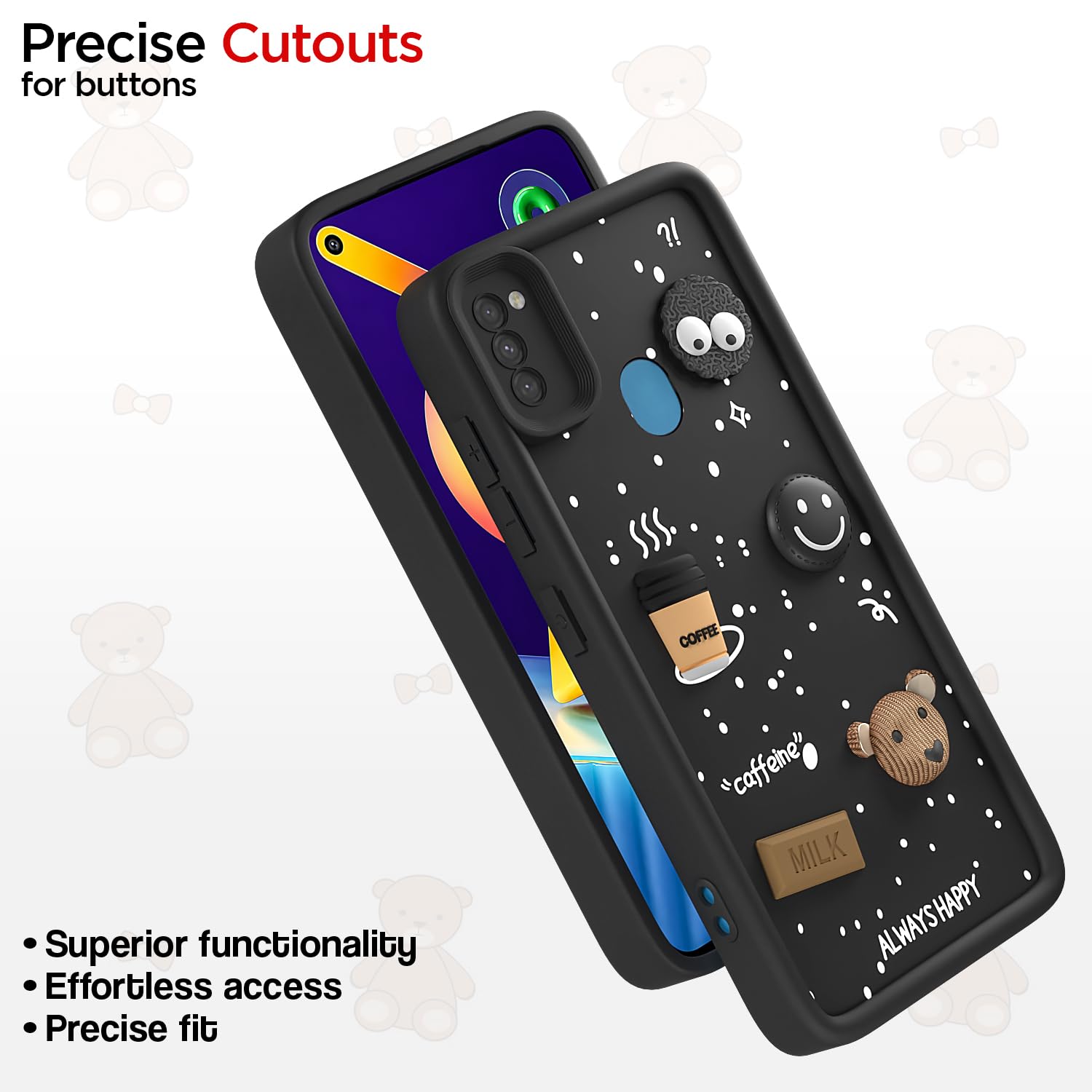 Pikkme black mobile back cover for Samsung M11/3D – photo 6