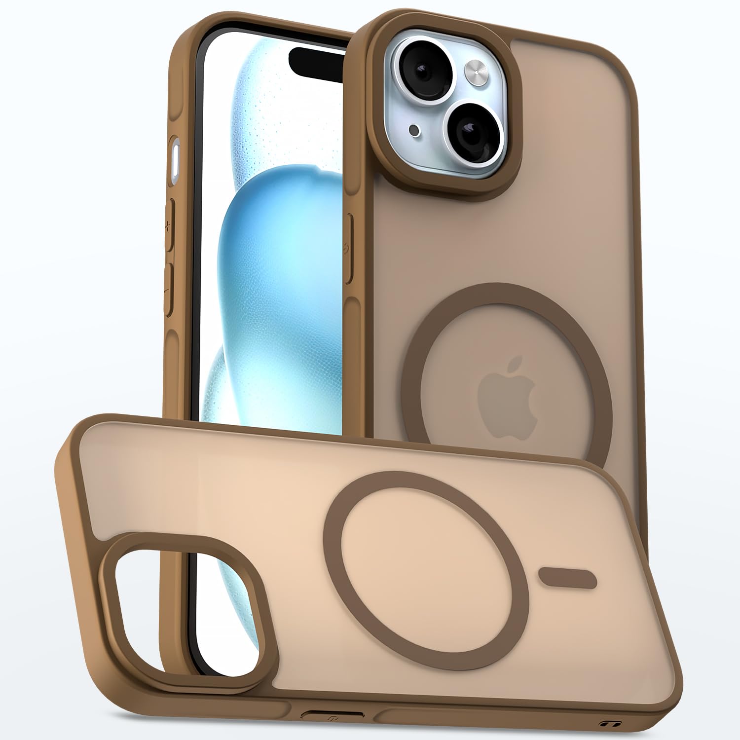 iPhone 15 phone cover in brown by Pikkme