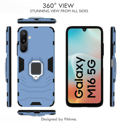 Pikkme Samsung Galaxy M16 5G D5 Tough Armor Back Cover (Blue)