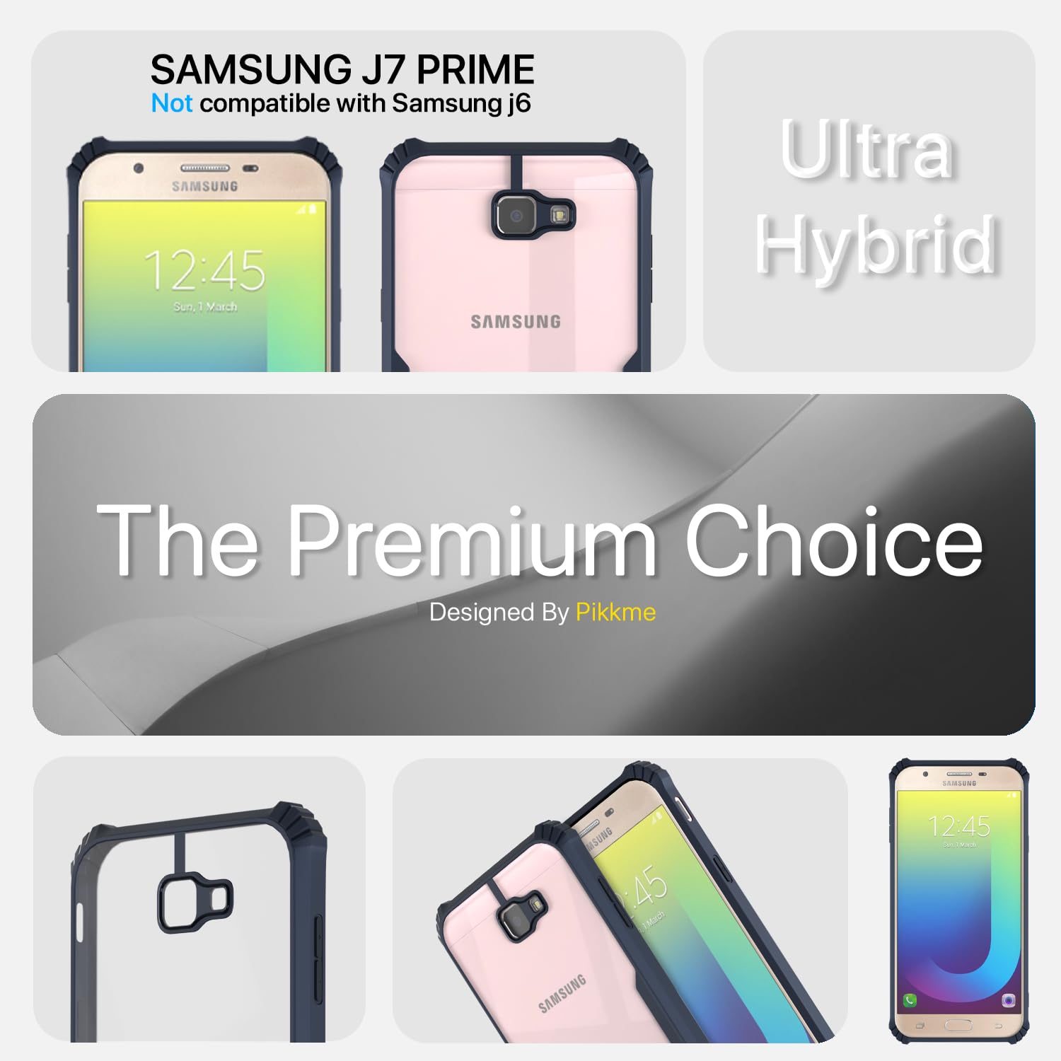 Samsung J7 Prime Hybrid back cover in blue by Pikkme – photo 2