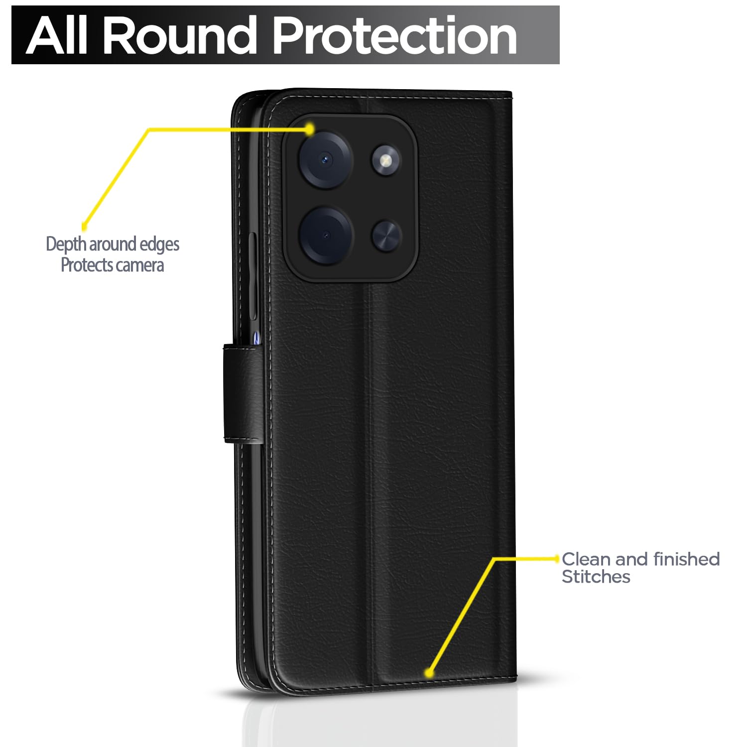 Pikkme black Wallet mobile flip cover for Poco C85 5G – photo 4