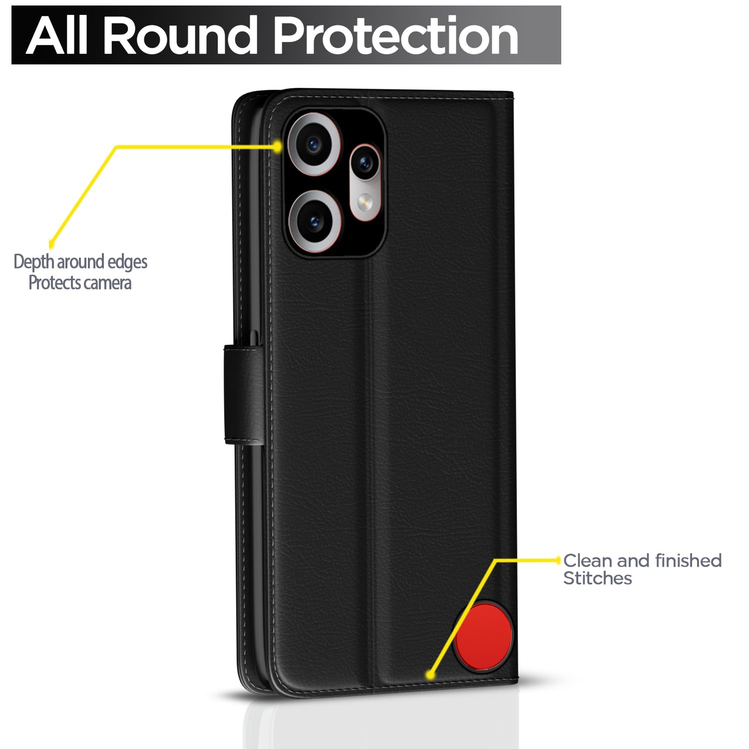 Pikkme CMF by Nothing Phone 2 Pro 5G Vintage Flip cover (Black)