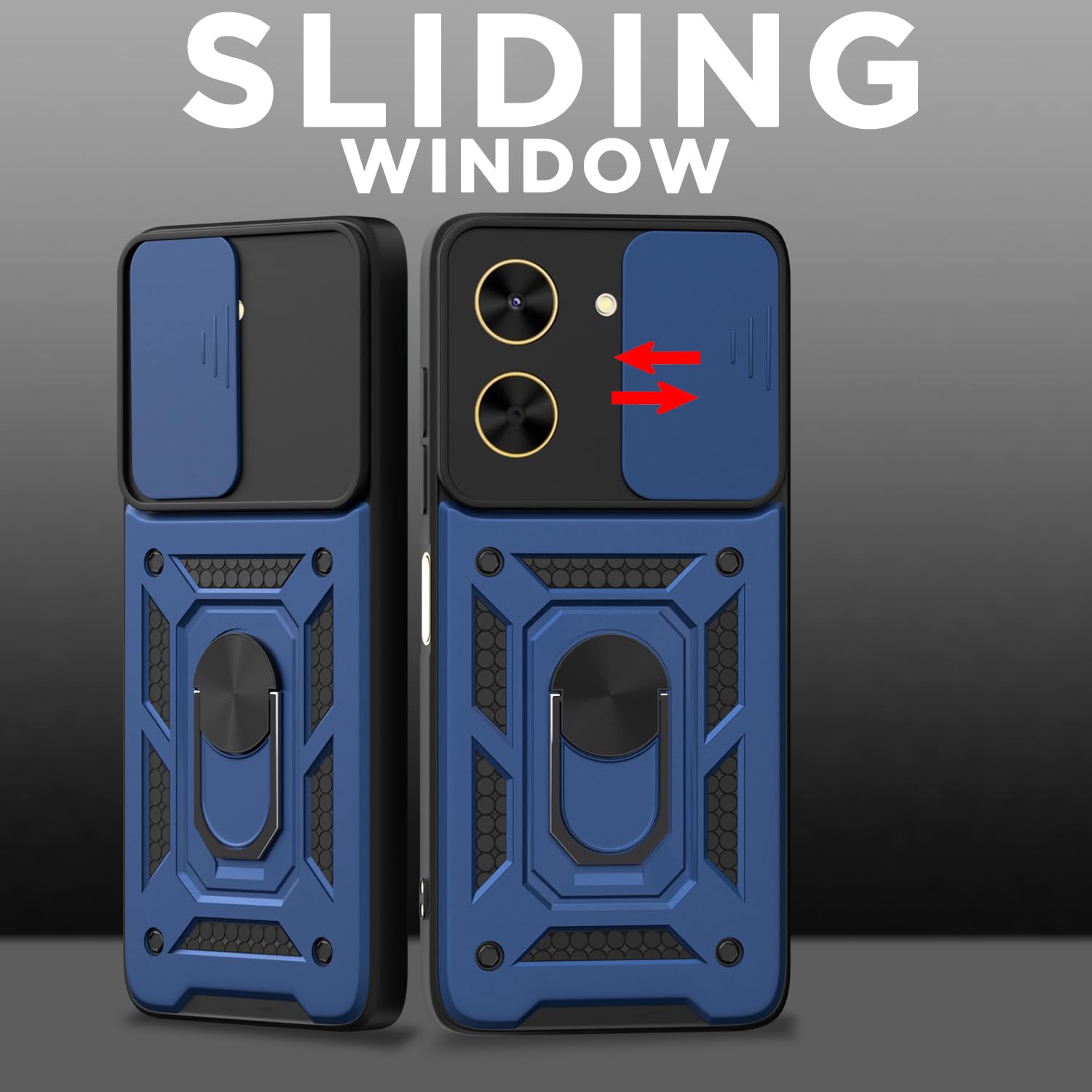 Pikkme Poco C71 D10 Tough Armor Back Cover (Blue)