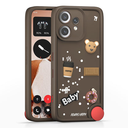 Pikkme CMF by Nothing Phone 2 Pro 5G Cute Fun Cartoon 3D Bear Coffee  Back Cover (Brown)