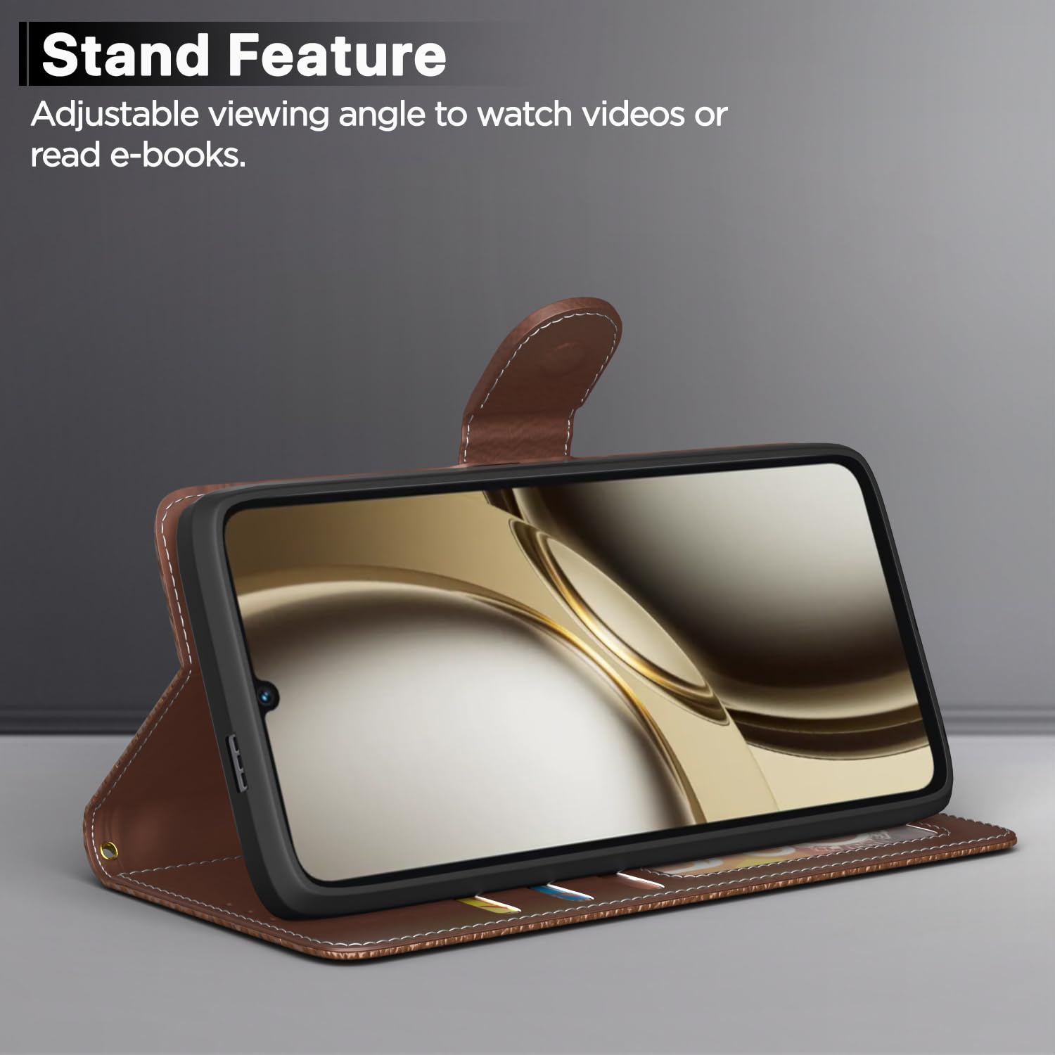 Tan wallet flip cover for Tecno Spark Go 3 – Pikkme – photo 3