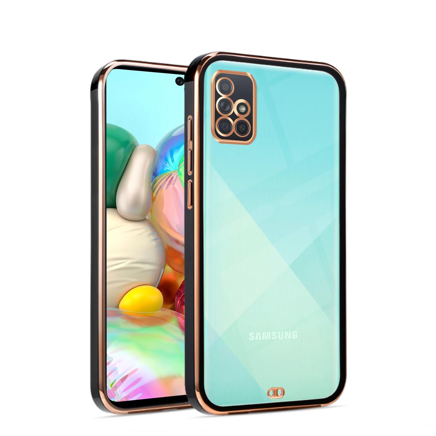Pikkme black mobile back cover for Samsung A71