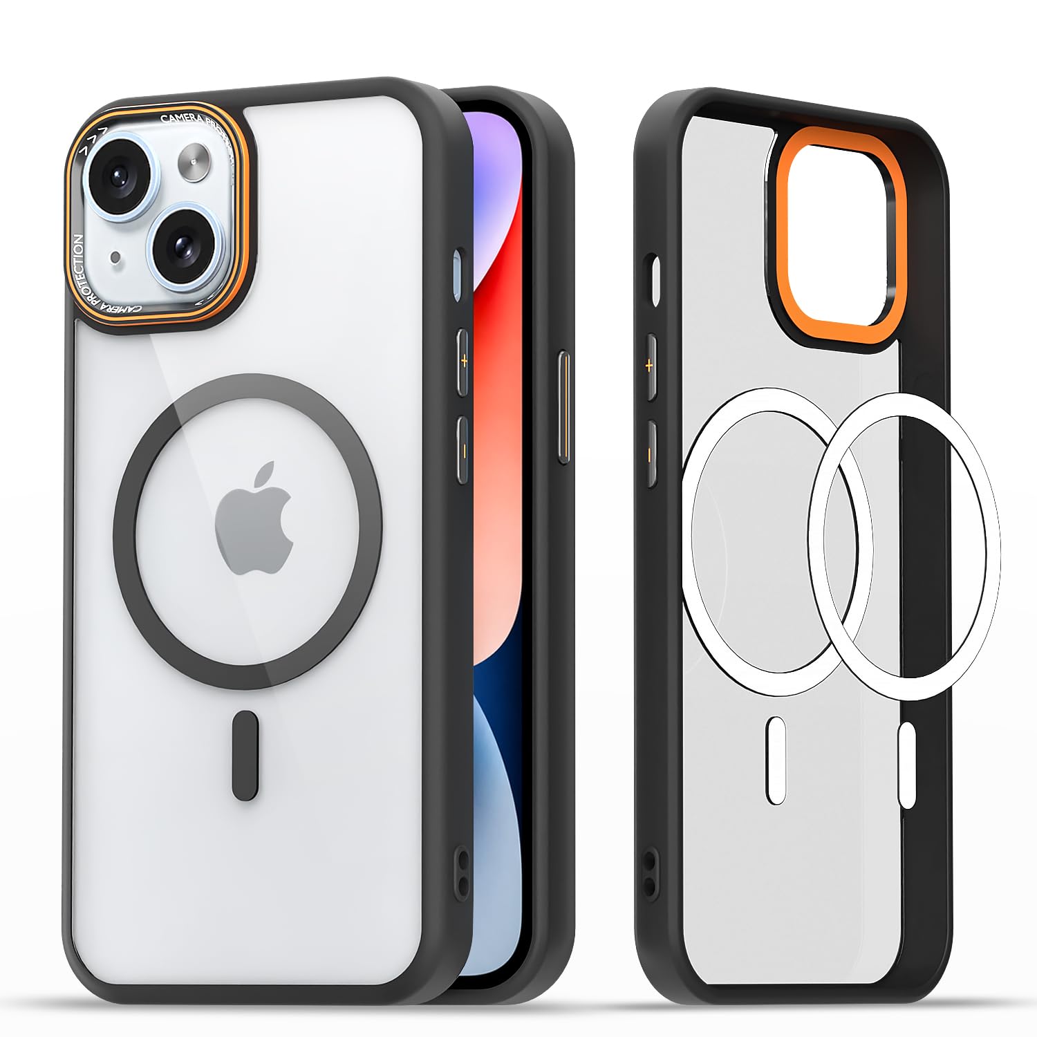 Black mag-safe MagSafe back cover for iPhone 14 – Pikkme