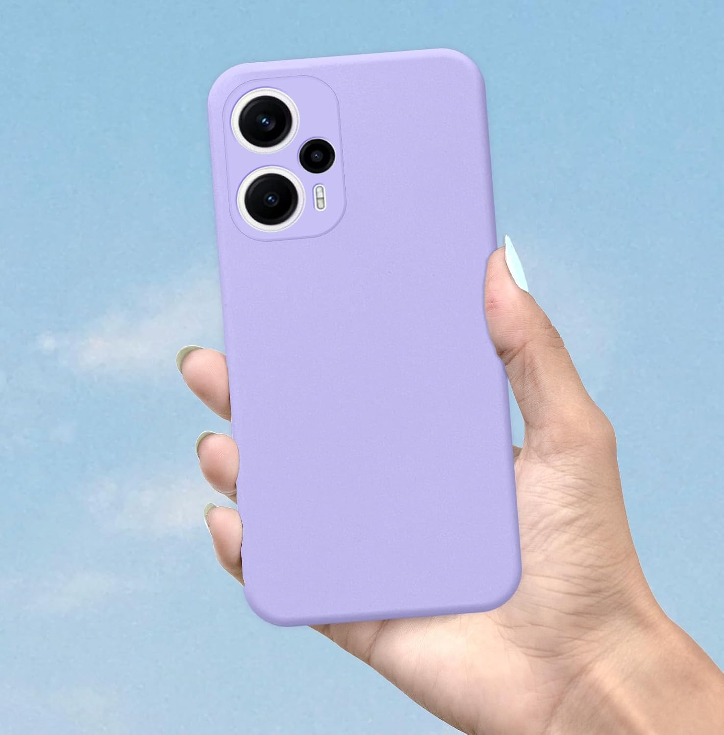 Pikkme Poco F5 5G Soft Matte Silicone Shockproof Case (Purple)