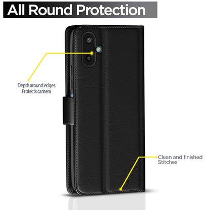 Pikkme Samsung Galaxy F06 5G / M06 5G Vintage Flip Cover (Black)