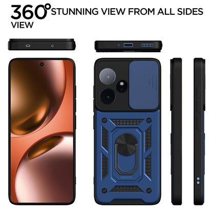 Pikkme Realme GT 7 5G / GT 7T 5G D10 Tough Armor Back Cover (Blue)