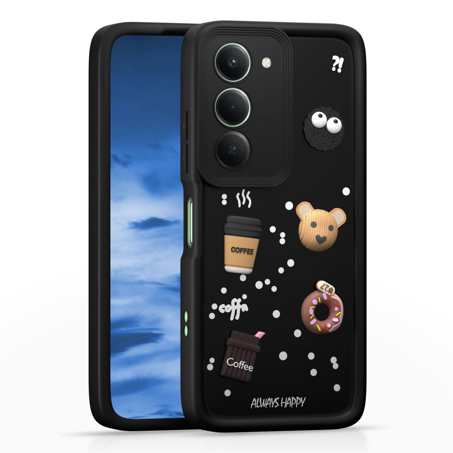 Pikkme Redmi 15 5G/3D Silicone black phone cover