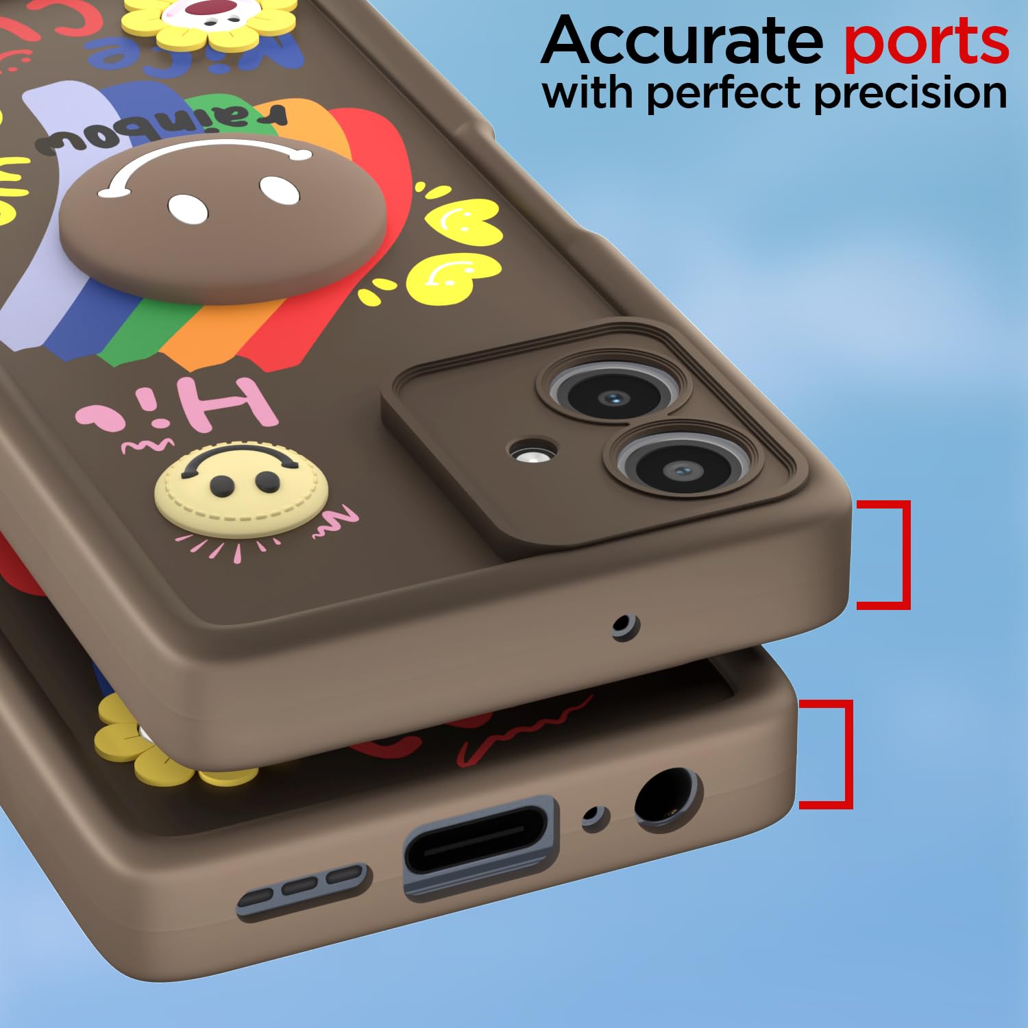 Moto G54/G64 5G Soft Silicone mobile cover in brown by Pikkme – photo 4
