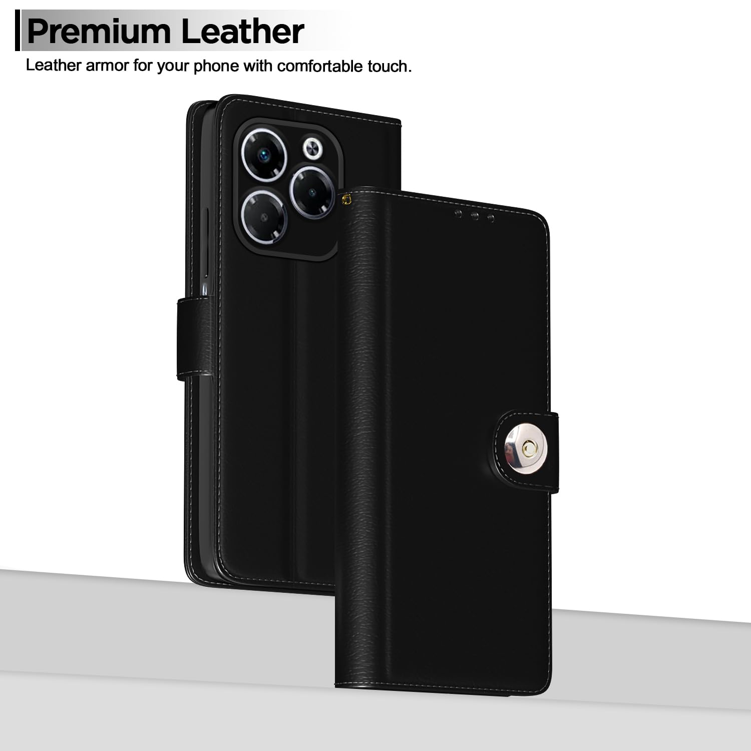 Infinix Note 40X 5G mobile flip cover in black by Pikkme – photo 2