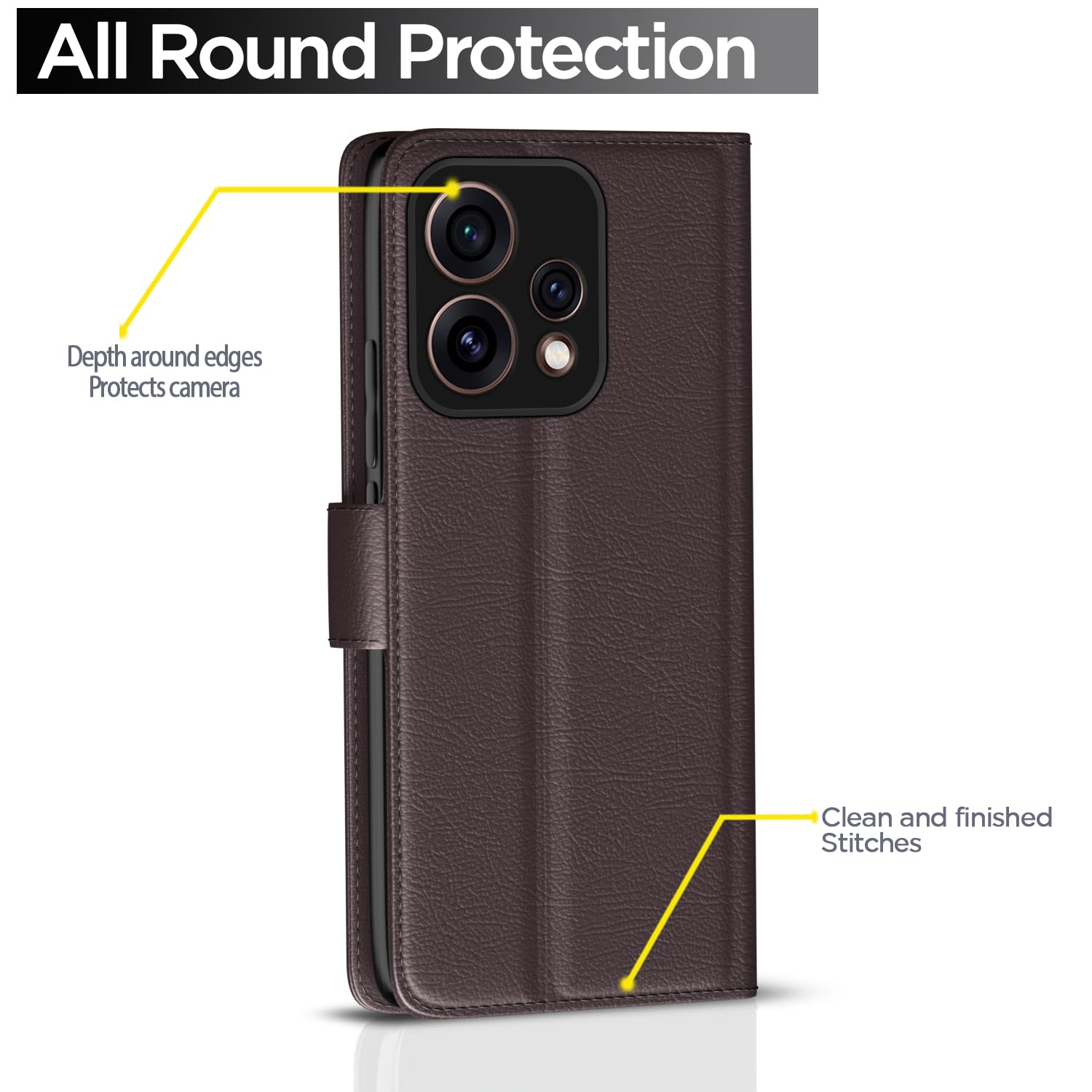 Oppo Reno 15 5G Wallet flip case in coffee by Pikkme – photo 4