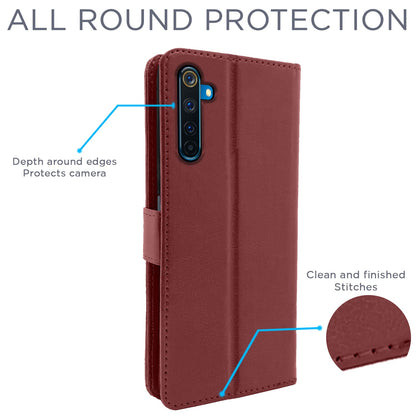 Pikkme Realme 6 Pro brown mobile flip cover – photo 4