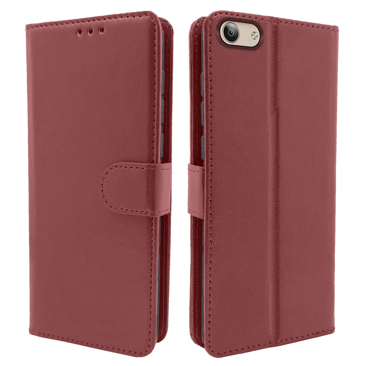 Vivo Y53 mobile flip cover in brown by Pikkme