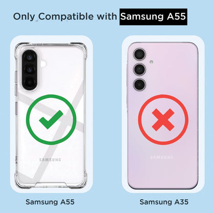 Pikkme Samsung Galaxy A55 5G  PC + TPU Crystal Clear Transparent Back Cover (Transparent)