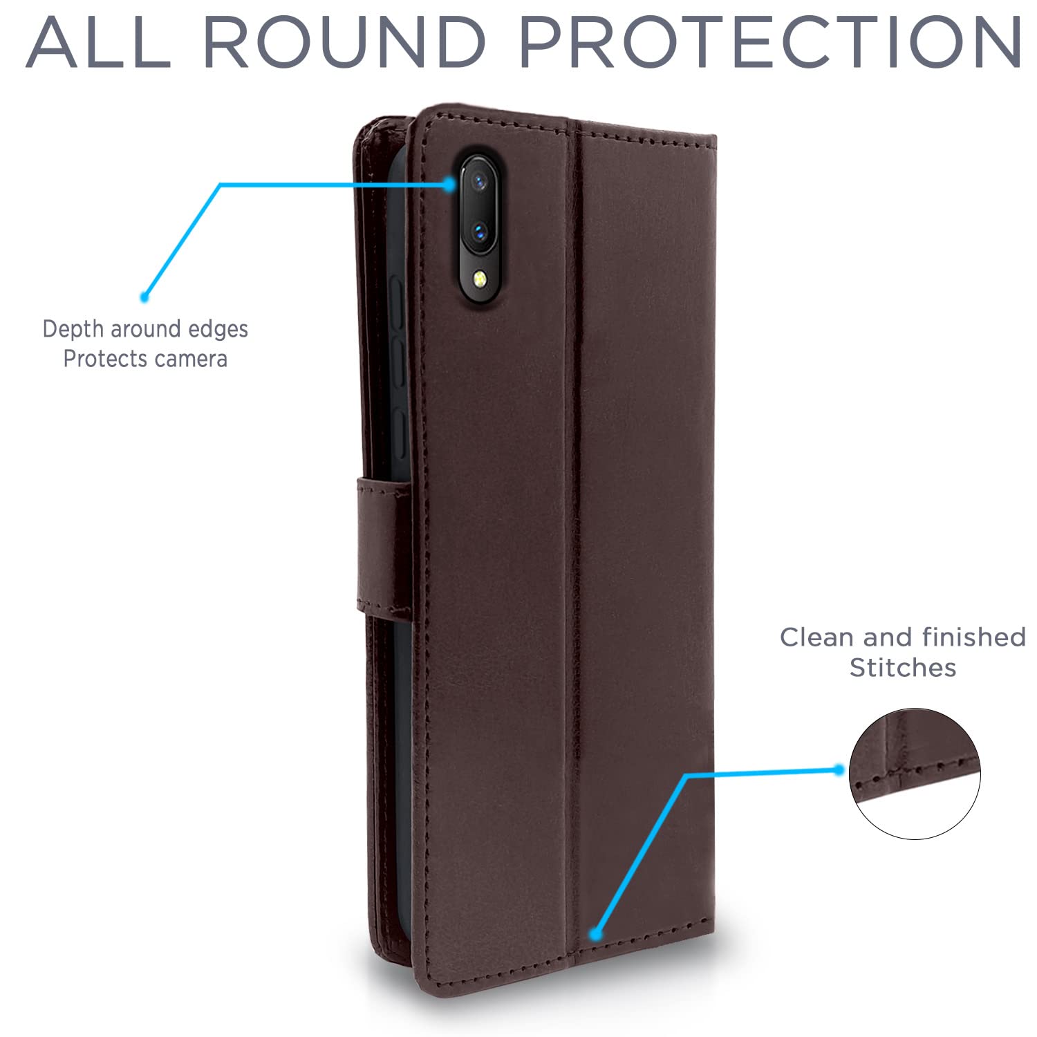 Pikkme Vivo V11 Pro Vintage Flip Cover| Coffee