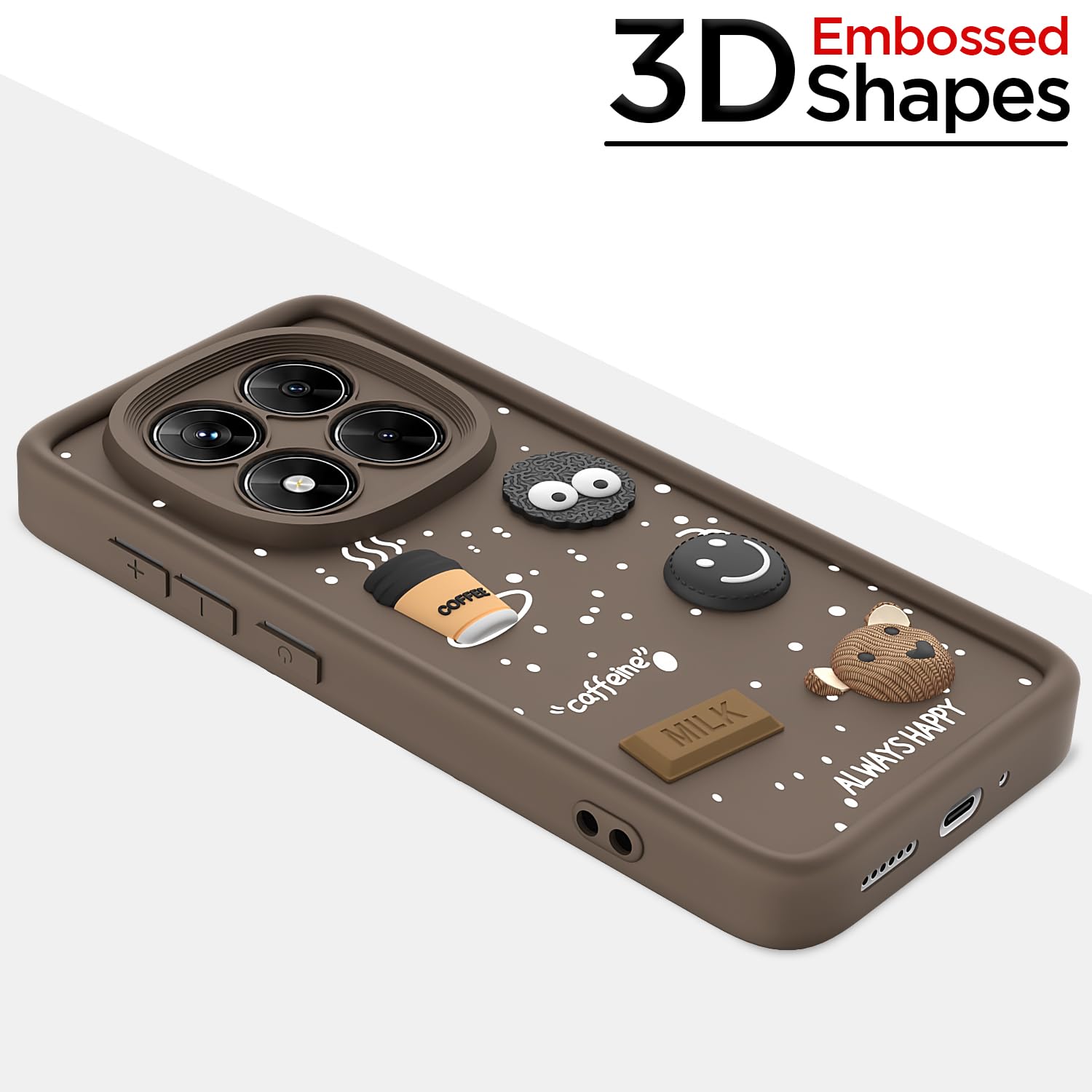 Pikkme brown Silicone phone cover for Redmi Note 14 Pro 5G/3D – photo 3
