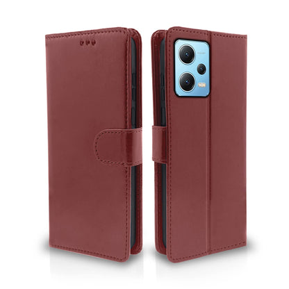 Poco X5/Redmi Note 12 5G Wallet flip cover in brown by Pikkme