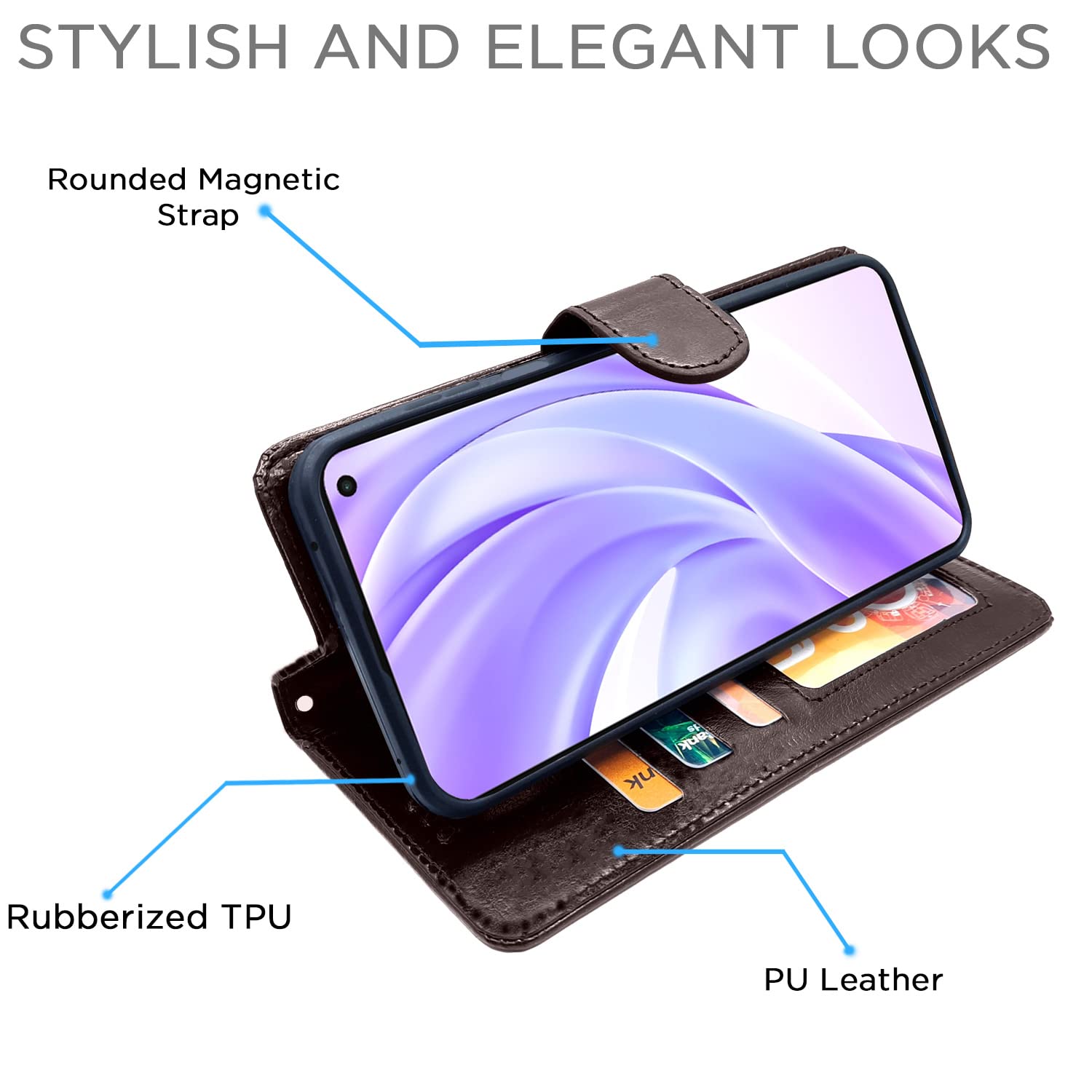 Pikkme Mi 11 Lite Vintage Flip Cover (Coffee)