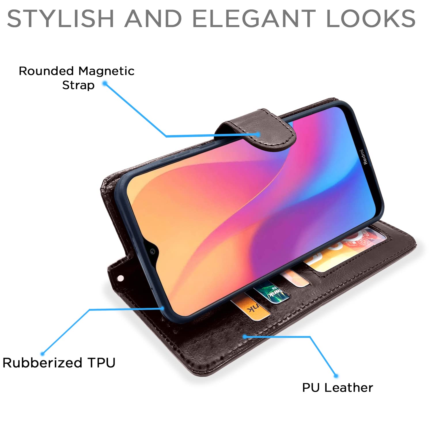 Pikkme Redmi 8A Dual Vintage Flip Cover (Coffee)